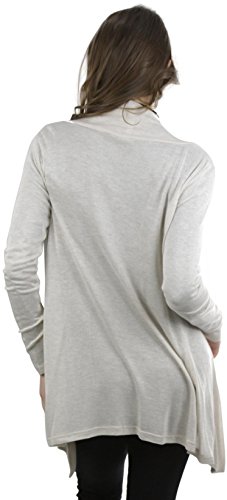 Image of ToBeInStyle Womens Open Front Long Sleeve Lightweight Asymmetrical Draped Cardigan with Side Pockets