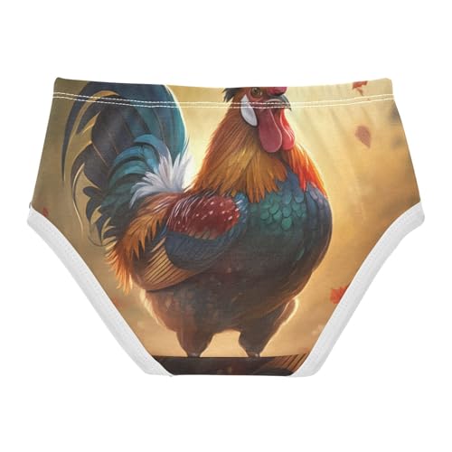 Rooster Colorful Autumn Cute Panties Girl Toddler Underwear Floral Cotton Colorful Briefs Kids Undies 2t2