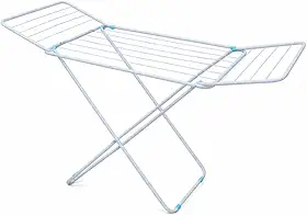 Vittak Varal de Chão Dobrável Slim Branco Com Abas Laterais Resistente Compacto Portátil - Até 15kg