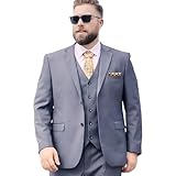 Terno Slim Masculino Italiano Executivo - Calça e Blazer (BR, Numérico, 62, Plus Size, Regular, Cinza)