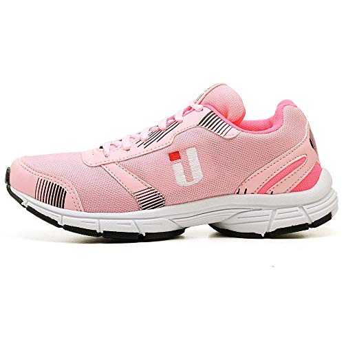 Tênis Fitness Feminino Cadarço Treino Caminhada Conforto Rosa 37