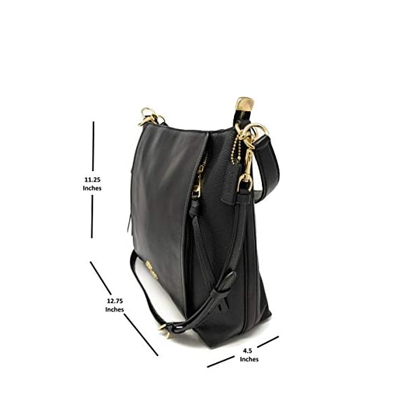 COACH Pebbled Leather Marlon Hobo Shoulder Handbag (IM/Black)