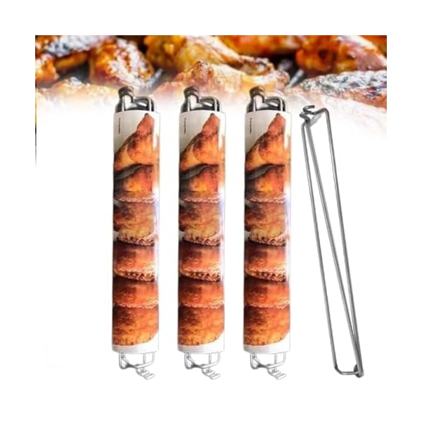 3PCS Chicken Wing BBQ Fork， Chicken Wing Grilling Rails,U-Shaped Design Metal Bbq Grilling Fork,Great for Outdoor Picnic Camping BBQ (3PCS), suit