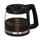 12-Cup Replacement Glass Carafe Pot Compatible with Hamilton Beach Coffee Maker Models 46310, 49980R, 49976, 49966, 49350, 49957, 49954, 49933, 49980A, 49983, 49618, 46300, 49950, Black