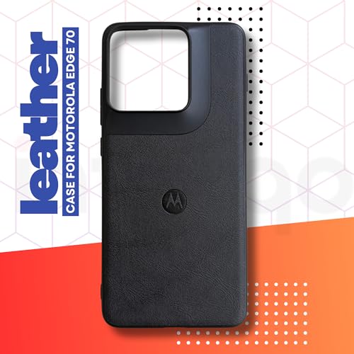 Image of Premium Leather Back Cover for Motorola Edge 70 5G | Slim & Stylish Protective Case with Soft Edges | Shock Resistant, Lightweight Case (Black)