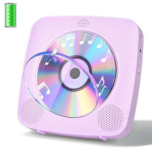 Gueray Desktop CD Player Bluetooth CD-Spieler mit Lautsprechern für Zuhause 1800mAh Tragbarer CD-Player mit AUX USB Kopfhörer Jack FM Radio mit Fernbedienung Staubschutz LCD Display (Lila) Gueray Desktop CD Player Bluetooth CD-Spieler mit Lautsprechern für Zuhause 1800mAh Tragbarer CD-Player mit AUX USB Kopfhörer Jack FM Radio mit Fernbedienung Staubschutz LCD Display (Lila)