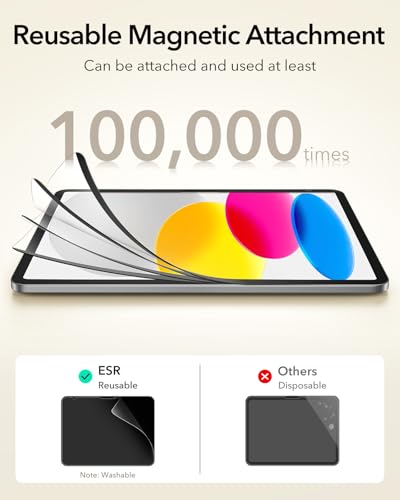 ESR Paper Feel Magnetic Screen Protector for iPad 11th/10th Generation A16 (11/10.9 Inch, 2025/2022), Write and Draw Like on Paper, Detachable and Reusable, Tempered Film Applicable, Matte, Anti Glare - Image 5