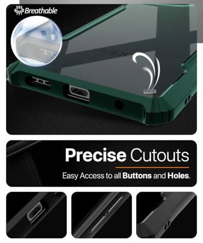Image of WOW IMAGINE Shock Proof Clear Protective Back Case for Oppo Reno 14 5G - AirEDGE Technology | 360 Degree Camera Protection | Transparent Hybrid Back Case Mobile Cover - Green