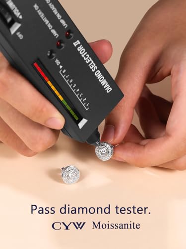 D Color VVS1 Clarity Moissanite Chunky Stud Earrings for Men Women, 0.88-2.43 Carat, Really Authentic Solid 925 Sterling Silver Hypoallergenic, Ideal Gift for Birthday Anniversary Christmas Valentines4