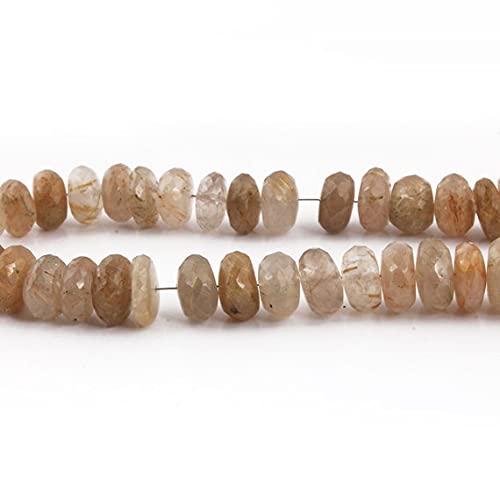 Golden Rutile Faceted Rondelles perles roundel 10mm-12mm fil SB563