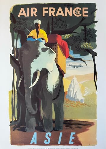 Affiche Air France Asie A.Golven 1950 50x70 cm poster retro