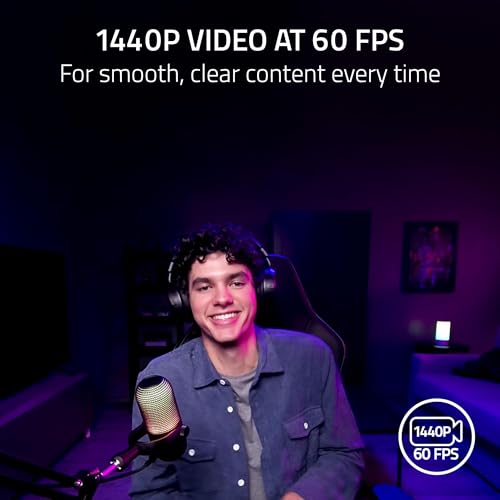 Razer Kiyo V2 X Streaming Webcam: 1440p 60 FPS - Auto Focus - Built-in Microphone - Wide Angle Lense - Integrated Privacy Shutter - Works with OBS, Xsplit, Streamlabs, Discord, Zoom, Teams - Black - Image 3