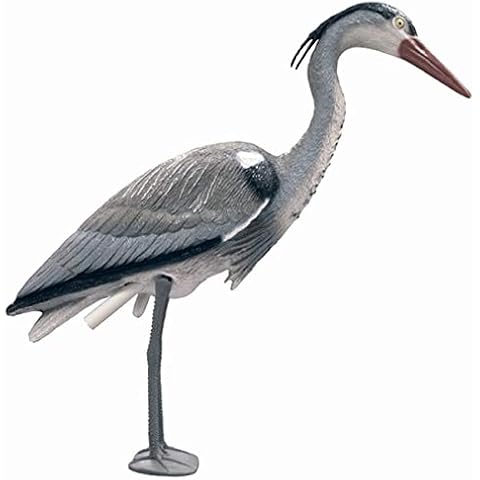 Pond Friend Plastic Heron - Realistic Life Sized Ornament Bird Scarer For Garden Fish Ponds 76cm Cover