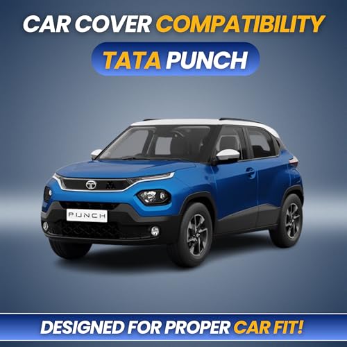 Image of Car Cover for Tata Punch 2021-2026 | 100% Waterproof Heavy-Duty 3-Layer Car Body Cover | All-Weather Rain, UV, Sun & Dust Protection | Custom Fit | Mirror & Antenna Pockets | Navy Blue