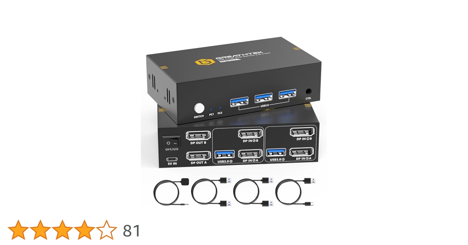 Amazon.co.jp: 8K Displayport KVM 切替器 2入力2出力、8K@60Hz