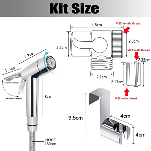 Handheld Bidet Sprayer Toilet Bathroom Douche Cloth Washing Diaper Cleaning Shower Head with with 2 Way Shower Diverter - Image 2