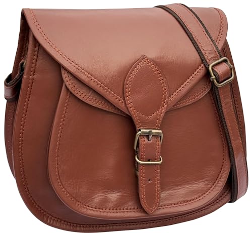 Bolsa tiracolo Rustic Town marrom couro legítimo bolsa feminina, 11 Inch, 11 inch