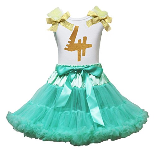 Disfraz de niña cumpleaños falda azul aqua camiseta algodón blanco para fiesta infantil