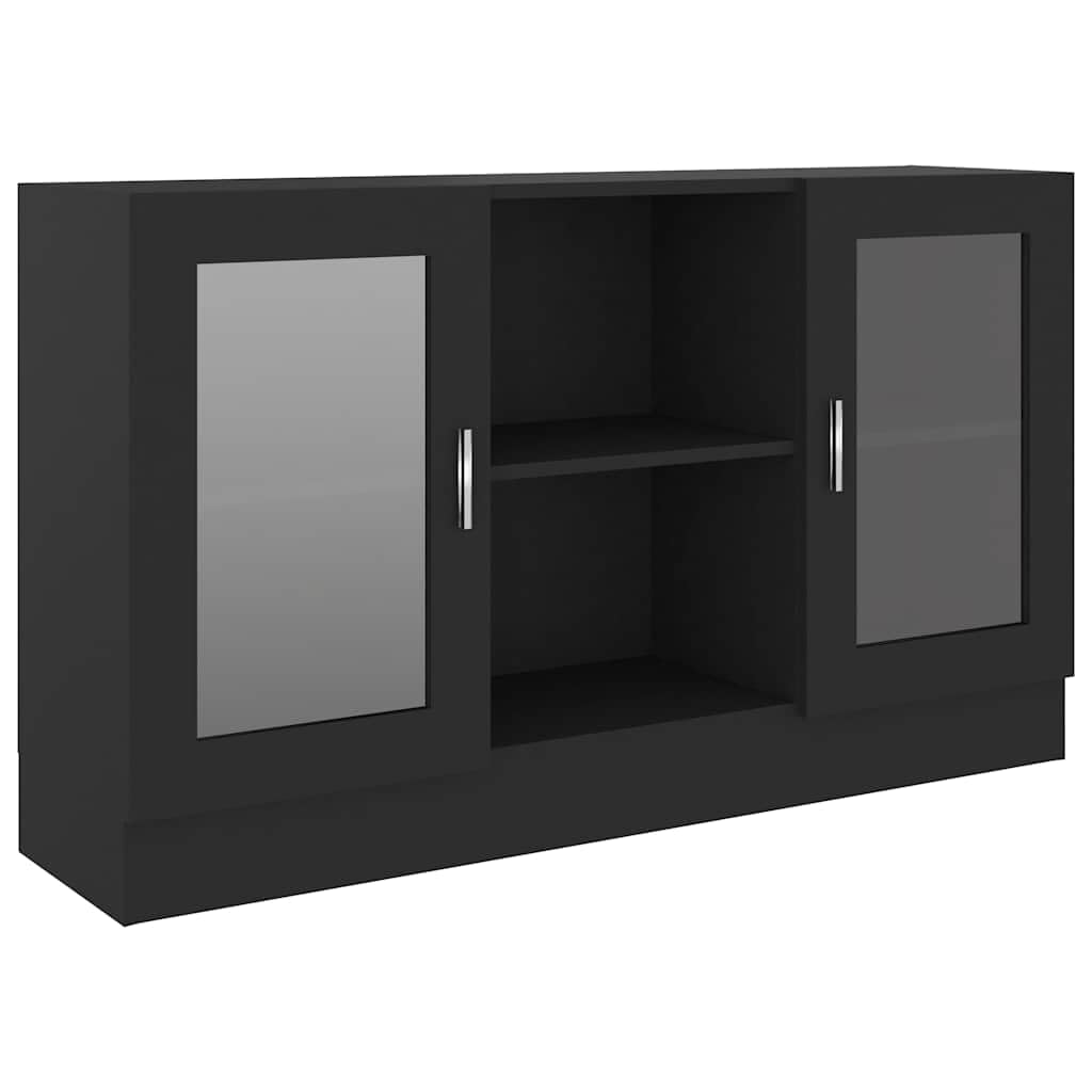 Hothingwell Armadio nero 120 cm, 2 ante in legno di ingegneria
