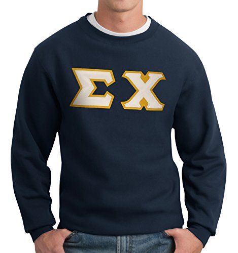 Sigma Chi Crew Neck Sweatshirt with Sewn On Greek Letters