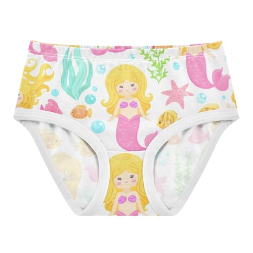 Toddler Girls Underwear 2t Cotton Girl Panties Cute Animal Briefs Underpants Cute Blonde Mermaids Pink