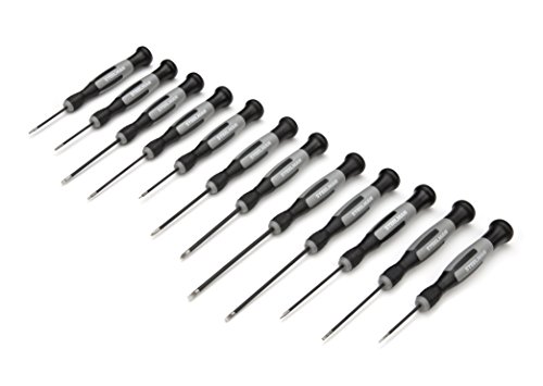 Steelman 12-Piece Diamond Tip Precision Electronics Screwdriver Set, Variety Of Slotted/Phillips/Hex/Torx Sizes, Swivel-Head, Magnetized Tips #TOP2