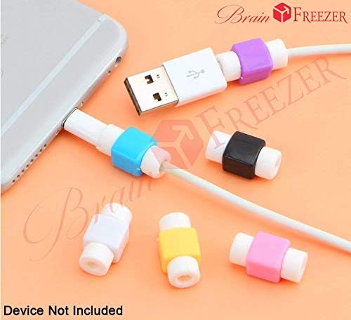 Image of Brain Freezer Data Cable Protector Cover for USB Charger Cable Cord (Multicolour) - Pack of 10