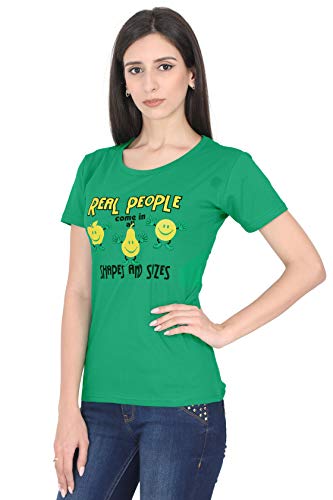 Image of FLEXIMAA Women's Cotton Printed Round Neck Half Sleeve T-Shirt