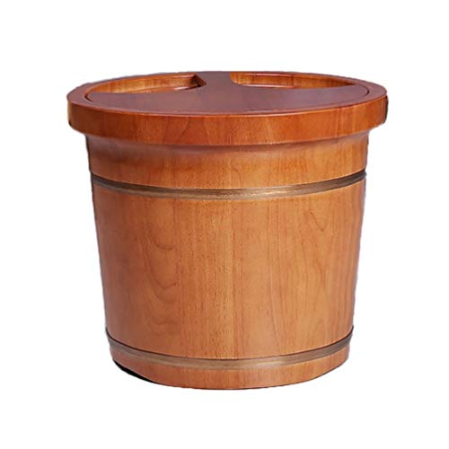 Bañera de madera para pies con masajeador y tapa