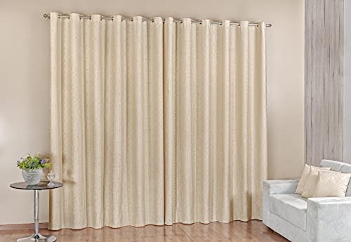 Cortina Tecido Prime Semi Blackout Blecaute Jacquard Para Sala Ou Quarto 2,00m Com Ilhós Avelã