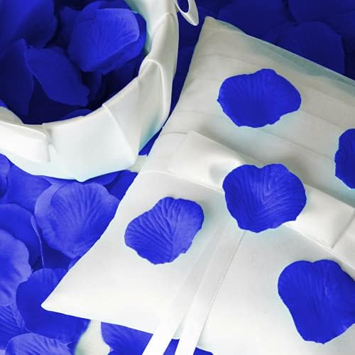 OWLKELA 1200 Pieces Rose Petals, Artificial Rose Flowers No-Taste Emulation Rose Petals for Romantic Scenes Wedding Anniversary, birthday, Confession Decoration, Waterproof and Do Not Fade (Blue)