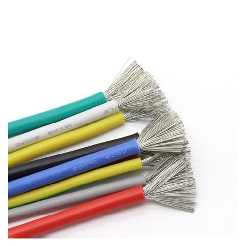 Outdoor Extension 5 Meters UL3135 Soft Flexible Silicone Copper Wire High Temperature Resistant Electronic Wire 30AWG to 12AWG Solar sheathed(Color:Blue,Size:30AWG)