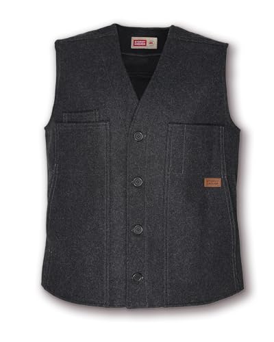 Image of Stormy Kromer The Button Vest, 100% Virgin Wool, 5 Pockets, 4-Button Front, Unlined, Vintage Look, Cut and Sewn in the USA