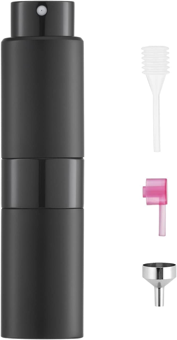 jhepcoin 8ml Empty Perfume Bottle - Refillable Atomizer Spray, Portable Mini Pocket Travel Dispenser, Glass & Aluminum Refill Pump - Matte Black-picture-24