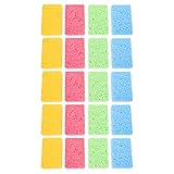 MOLUCKFU 20 Esponjas Naturales para Fregar Platos de Pulpa de Madera Comprimida, Tamaño 11x7x2 Cm, Colores Surtidos (Amarillo, Azul, Verde, Rosa), Estropajos Reutilizables para