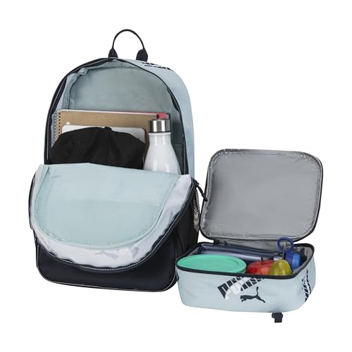 Image of PUMA Unisex Kid's Colony Lunch Kit & Backpack Combo, Modern Mint /New Navy, Medium