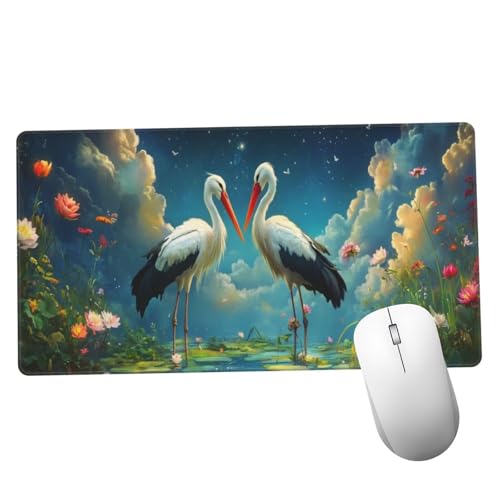 Azul Alfombrilla Ratón 1400x600x3mm Alfombrilla Raton XXL Grande con Base de Goma Antideslizante, Lavable, Accesorios Gaming Grulla, Ordenador Gamer Regalos, Mouse Pad Gaming Mejora La Velocida Y1472