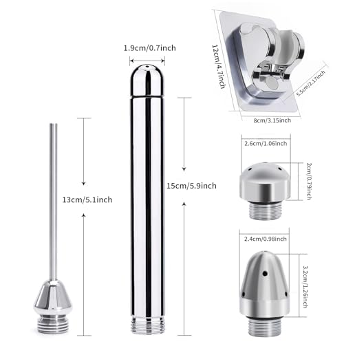 Image of Shower Enema System with 59 Inches Hose, Diverter, Water Control Valve for Men and Women Portable Cleaning, Enema Nozzle Kit Cleaner Attachment