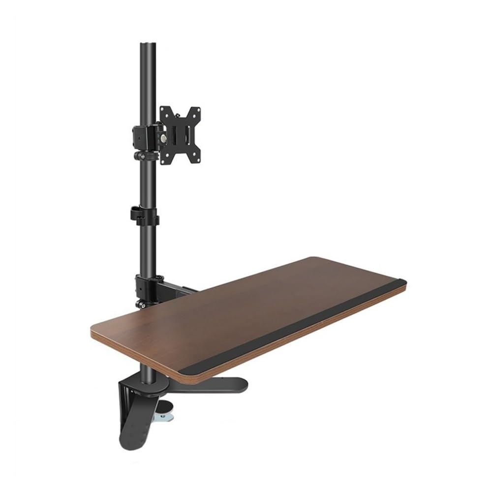 SaryEdge Height - Adjustable Monitor Stand Arm Single Monitor Desk Mount with Keyboard Tray, Height adjustable Monitor Mount arm with C-Clamp Base for most 17",27