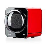 Abest Boxy Watch Winder for Automatic Watches with Vertical Rotor Stop (with AC Adapter, Red)