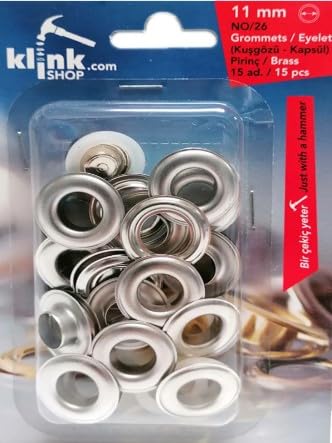 No 26 Kuşgözü Çekiçle Uygulama Aparatları ve 15 Adet 11 Mm Nikel Renk Kuşgözü Kiti- Paslanmaz