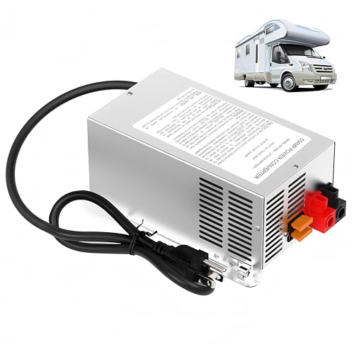 WF-9855 55 Amp RV Power Converter/Charger - RV Power Converter for Deck-Mounted WF-9800 Series Converter Charger for RV Campers (Silver)