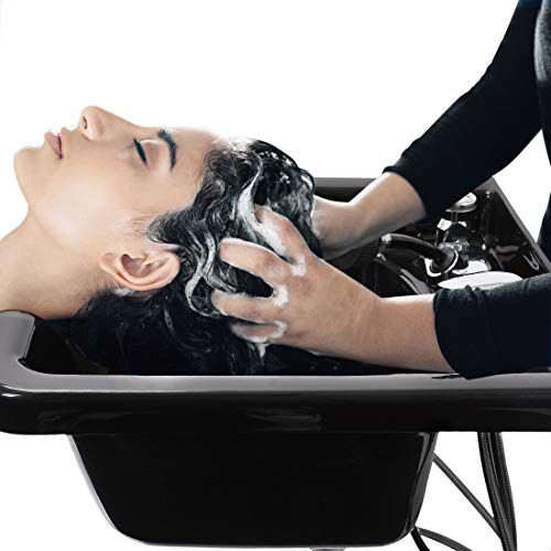 Shampoo Bowl Acrylic Fiber Lightweight Hair Wash Basin with Shower and Pipe System