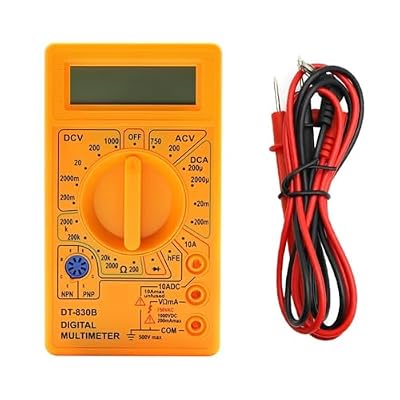 LIBODD DT830B Multimeter Tester Handheld Multimetre Digital Multimeters Professional Multi Meter Multimetro Ohm Maltimeter Tools AC DC(Yellow)