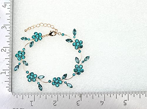 Image of Faship Gorgeous Rhinestone Crystal Floral Necklace Earrings Set