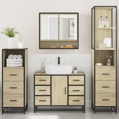 Mobiliario de baño de contrachapada resistente con acabado roble premium 4