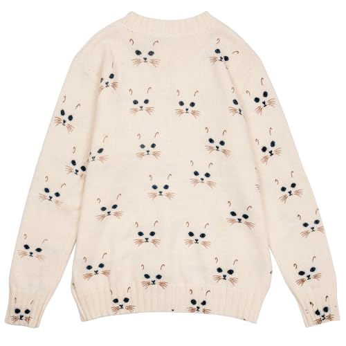 Image of Women's Funny Fall Winter Animal Floral Christmas Tree Long Sleeve Button Knit Cardigan Sweater