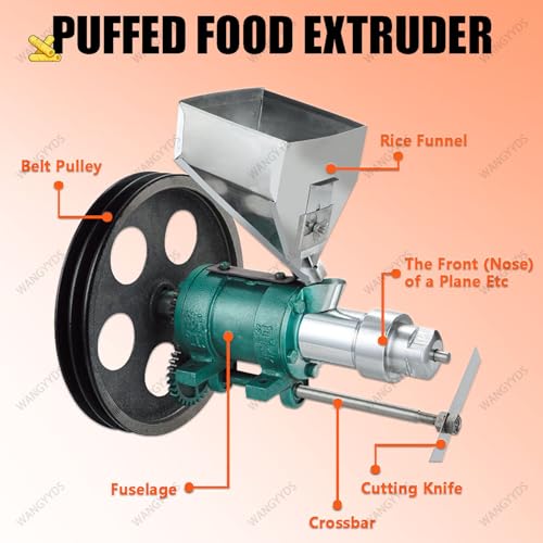 Image of 25-50 kg /h Puffed Food Extruder Rice & Corn Puffing Machine, Multifunctional Popcorn Maker with 10 Molds, Ideal for Street Food Stalls & Snack Production