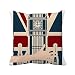 London Big Ben Union Jack Reino Unido Reino Unido Cojín Cuadrado Mano Cubierta