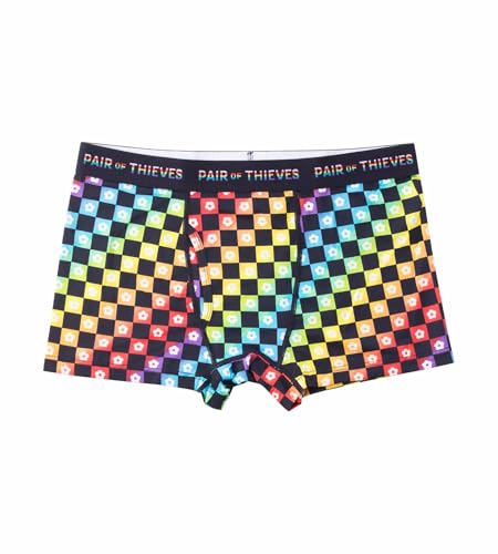 Pair of Thieves Super Soft Men’s Pride Trunks, Breathable Gay Pride Underwear with Moisture-Wicking, Quick Dry Fabric